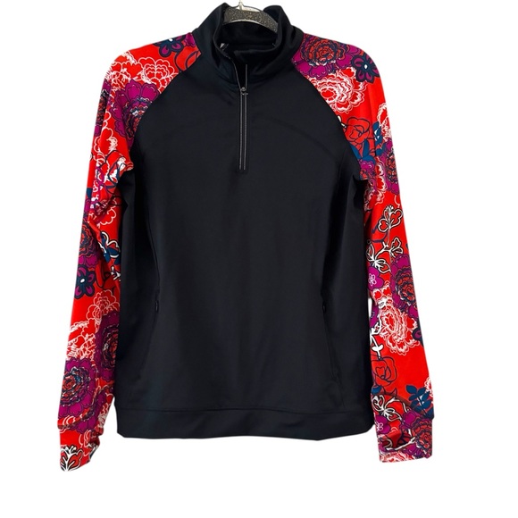 Skirt Sports Tops - Skirt Sports Printed Long Sleeve Quarter Zip Pullover Size M
